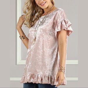 Pink velvet tunic